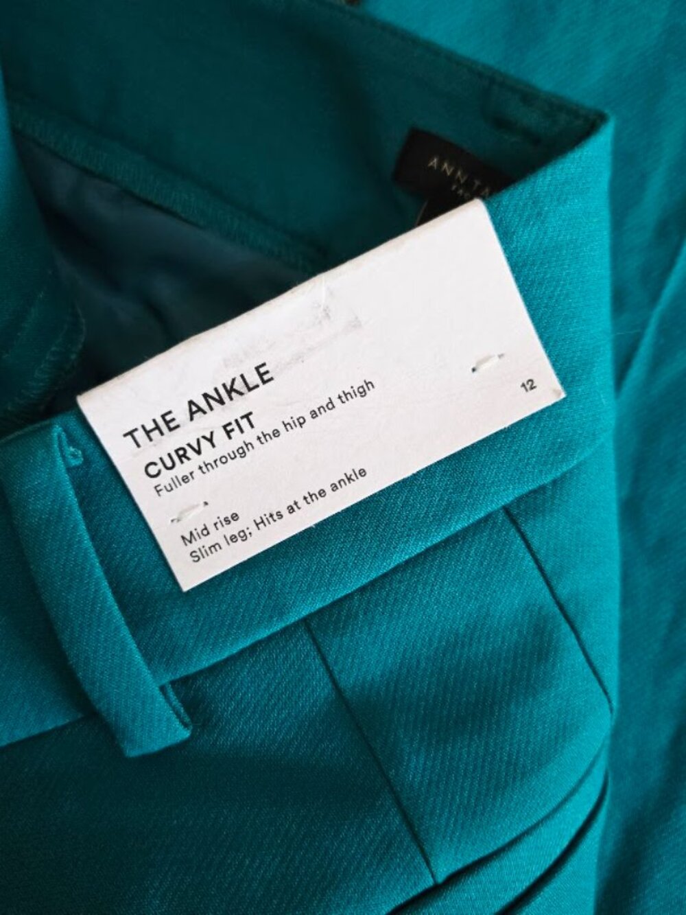 Ann Taylor Factory Teal Cropped Ankle Pants - Picture 5 of 5